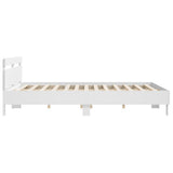 Bed Frame White Engineered Wood, Plywood Super King Modern 3207399