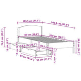 Bed Frame without Mattress Wax Brown 100x200 cm Solid Wood Pine 3301844