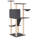 Cat Tree with Sisal Scratching Posts Dark Grey 143 cm 171731
