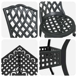 Garden Table Set 5 pcs Black Cast Aluminium 3334753