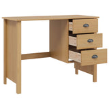 Desk with Drawers with Drawer HILL Honey Brown 100 x 45 x 74 cm 42025038