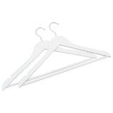 289916 100 pcs Clothes Hanger Set Non-slip White Hardwood