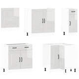 11 Piece Kitchen Cabinet Set "Kalmar" Gloss White Engineered Wood 3314913