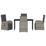 Garden Dining Set with Cushion 5 pcs Grey Poly Rattan 3379501