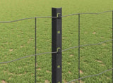 Welded Wire Fence 10 x 1.2 m PVC-Coated Steel Grey Mesh 3336090