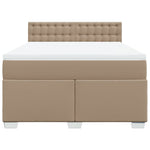 Box Spring Bed with Mattress Cappuccino 160x200 cm Faux Leather 3286131