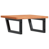 Basin Shelf Wall Mounted Steel and Solid Wood Beech 3302427