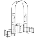 Garden Arch with Lock Black 203 x 50 x 218 cm 42021346
