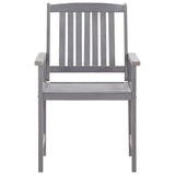 Outdoor Dining Set Grey Solid Acacia Wood Medium Durable 45940