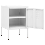 Nightstand White 35x35x51 cm Steel 336215