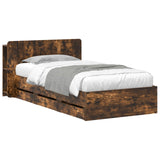 Bed Frame with Storage Smoked Oak 80 x 200 cm Engineered Wood 3433916