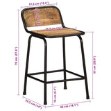 Bar Stools 4 pcs 46x35.5x70 cm Solid Wood Rough Mango 4013535