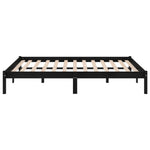 Bed Frame without Mattress Black Solid Wood King Size 810026