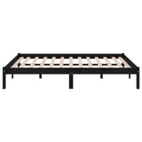 Bed Frame without Mattress Black Solid Wood King Size 810026