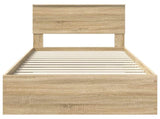 Bed Frame with Headboard Sonoma Oak 90 x 190 cm Engineered Wood 3408310