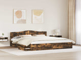 Bed Frame with Drawer Smoked Oak 180 x 200 cm Engineer Wood 3412981