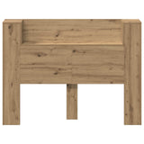 Headboard Cabinet with LED Artisan Oak 140 x 16.5 x 103.5 cm 8006540