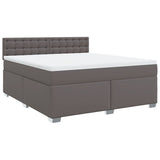 Box Spring Bed with Mattress Grey 180x200 cm Faux Leather 3286134