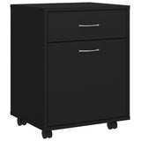 Rolling Cabinet Black 45x38x54 cm Engineered Wood 808441