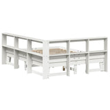 Bookcase Bed without Mattress White 160x200cm Solid Wood Pine 3324533