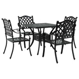 Garden Table Set 5 pcs Black Cast Aluminium 3334737