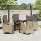 Garden Dining Set with Cushion 5 pcs Beige Poly Rattan 3380513