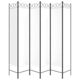 6-Panel Room Divider White 240x200 cm Fabric 350158