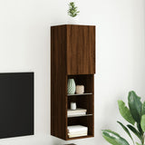TV Cabinet with LED Lights Brown Oak 30.5x30x102 cm 837027