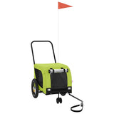 Pet Bike Trailer Green and Black Oxford Fabric and Iron 94018