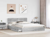Storage Bed Grey Sonoma 160 x 200 cm Engineered Wood 3412260