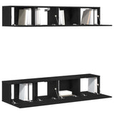 TV Cabinet Set 4 pcs Black Oak 80 x 30 x 30 cm Engineered Wood 3333051
