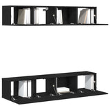 TV Cabinet Set 4 pcs Black Oak Engineered Wood 3333051