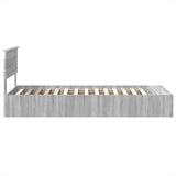 Bed Frame with Shelf Grey Sonoma 90 x 200 cm Engineered Wood 3408415
