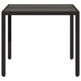 Garden Table Black PE Rattan 90x90 cm Sturdy Garden Table 365586