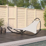 Rocking Sun Lounger with Wheels Steel & Textilene Fabric Cream 317605