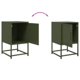 ZNTS Bedside Cabinet Olive Green 36x39x60.5 cm Steel 846454