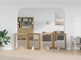 Dog Gate with Stands 4 pcs Artisan Oak 80 x 100 cm 892048