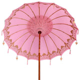 Balinese Parasol Pink 215 x 215 x 260 cm Cotton and solid wood 3356907