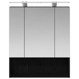 Bathroom Mirror Cabinet with Shelf Black Oak 60 x 14.5 x 70 cm 889192