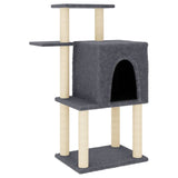 Cat Tree with Sisal Scratching Posts Dark Grey 97 cm 172066