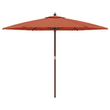 Garden Parasol with Wooden Pole Terracotta 299x240 cm 363172