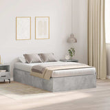 Storage Bed Frame Concrete Grey 120 x 200 cm Engineered Wood 3335368