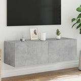 TV Wall Cabinet with LED Lights Concrete Grey 100x35x31 cm 837298