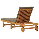 Sun Lounger Reclining Brown 63 x 199 x 85cm Solid Acacia wood 4105538