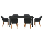 Garden Dining Set with Cushion 7 pcs Black Poly Rattan 3261675