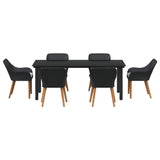 Garden Dining Set with Cushion 7 pcs Black Poly Rattan 3261675