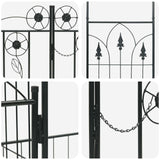 Garden Arch with Lock Black 203 x 50 x 218 cm 42021346