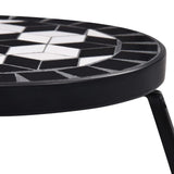 Table Set of 3 Black and White Iron and Ceramic Small Durable 46703