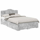 Bed Frame Concrete Grey 135 x 190 cm Engineered Wood 3413205