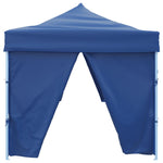 Folding Pop-up Party Tent with 8 Sidewalls 870x291x315 cm Blue 44979
